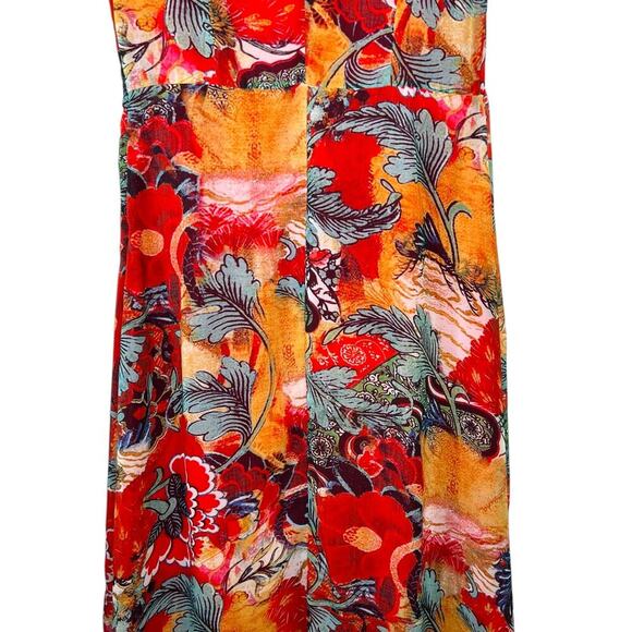 FLORYDAY Maxi Dress Cap Sleeve Floral Abstract Print in Multicolor Women's Large - Picture 9 of 11
